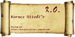 Korecz Olivér névjegykártya