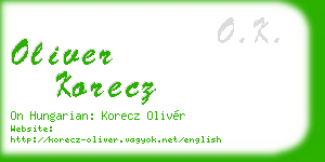 oliver korecz business card